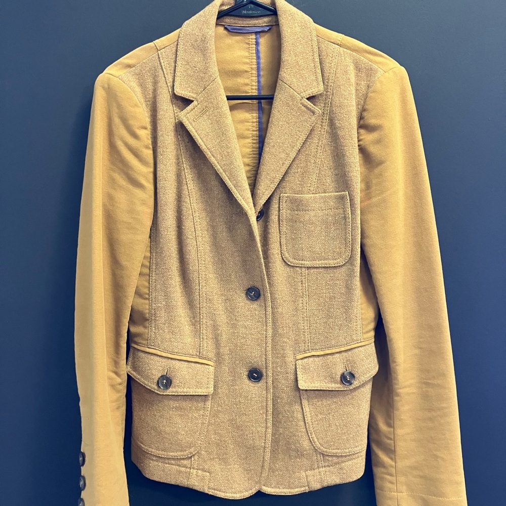 Etro Wool Mustard Tan Blazer with Button Details S